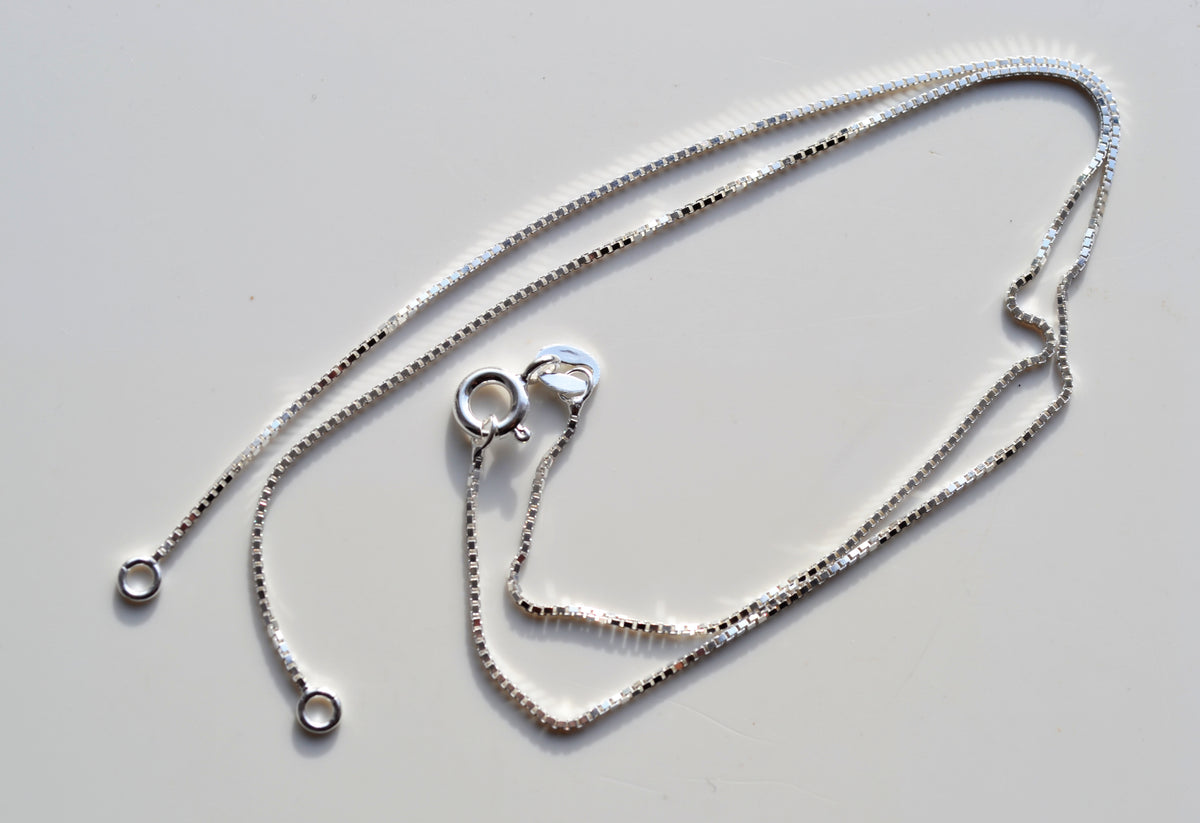 Sterling Silver 925 Multiple Length Box Chains with Split in the Middle and 2 End Rings - 14", 16", 18" Or 20"