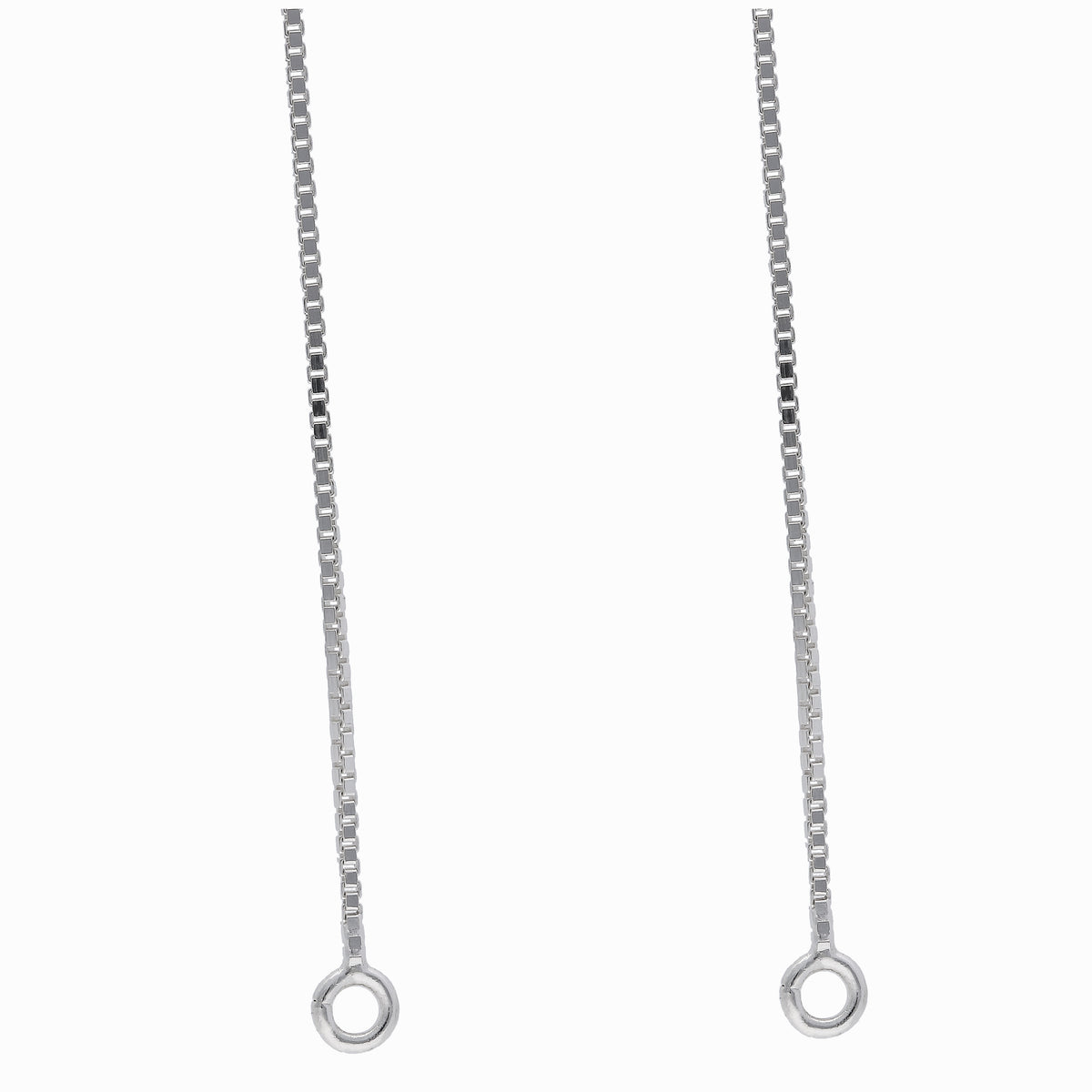 Sterling Silver 925 Multiple Length Box Chains with 2" Extender, Split in the Middle and 2 End Rings - 14"-16", 16-18" Or 18-20" Adjustable
